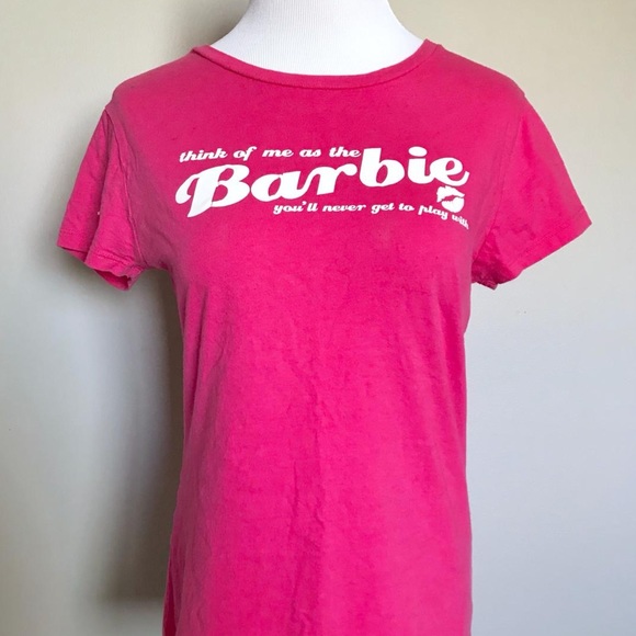 Vintage Retro Logo Hot Pink Barbie Tee Shirt - Picture 5 of 8